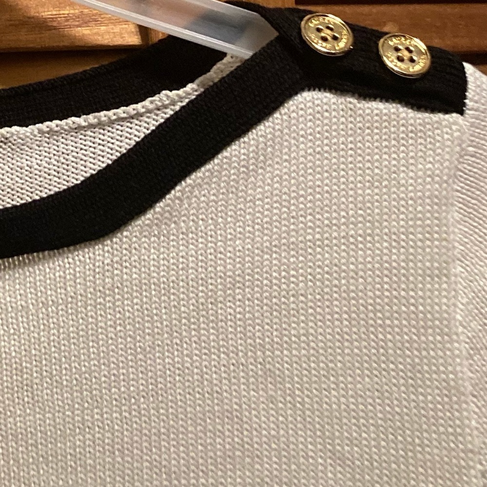Lauren Ralph Lauren White & Black Knit Boatneck Sweater - Picture 4 of 16